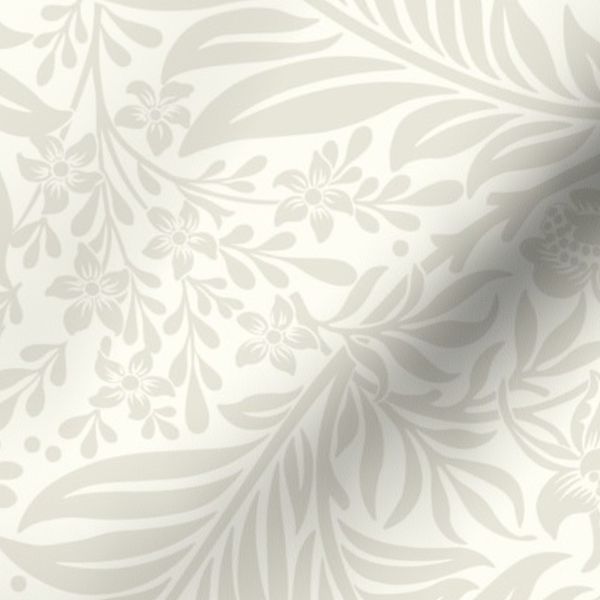 Larkspur by William Morris Ivory Natural White Large Scale