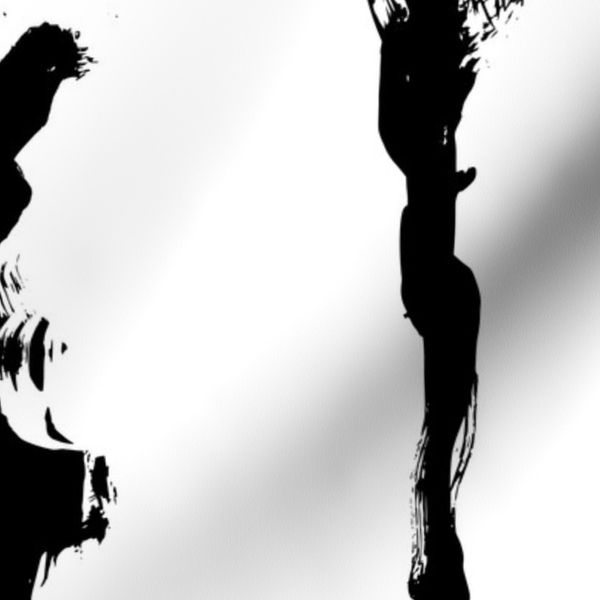 Jumbo Vertical Painted Graffiti Lines - High Contrast White And Black - 24"