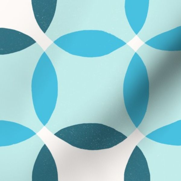 Circle Play Modern Whimsical Geometric Jumbo Extra Large Scale Aqua Blue