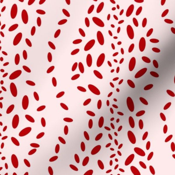 Abstract Animal Print Dynamic Trailing Oval Dots Deep Red Medium