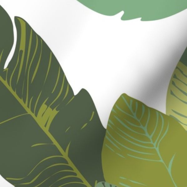 Banana Leaf Bunches in Lime Green + White