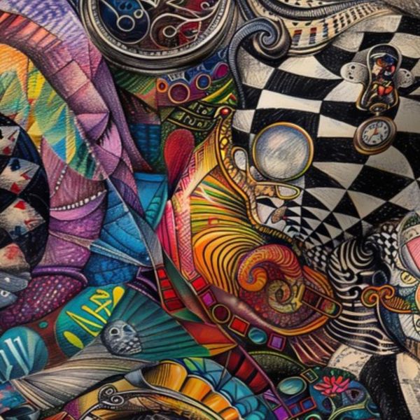 12x12 Rescale of 16977139 - Alice In Wonderland Psychedelic Art Collage 1