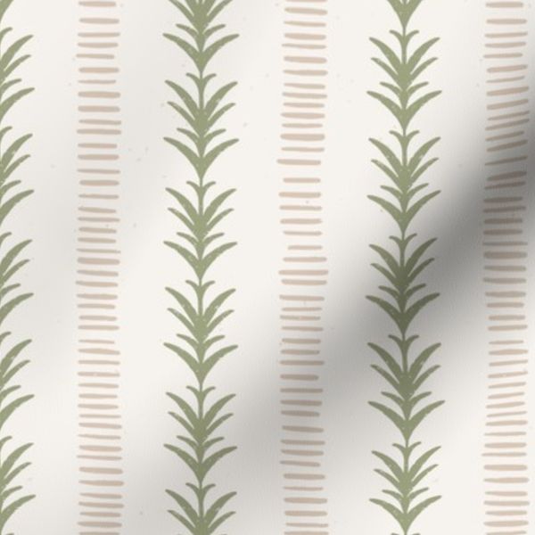 Natural Palm Stripe Green Neutral