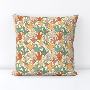 Bold Abstract Floral -- Light Beige and Soft Orange -- SMALL
