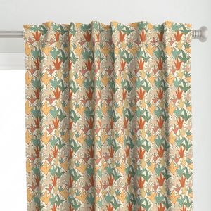 Bold Abstract Floral -- Light Beige and Soft Orange -- SMALL