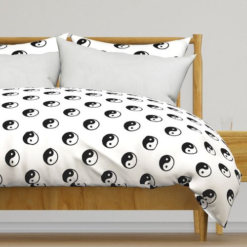 Simple Yinyang - Minimalist Black Yin and Yang Symbol on White Background
