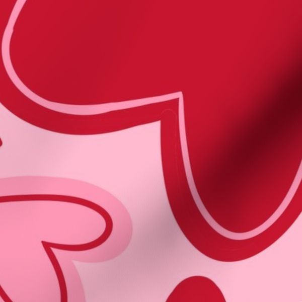 Bold hearts on light pink-Large