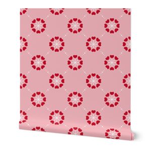 Red Heart Lollipop Flower Tile Valentines Day Print