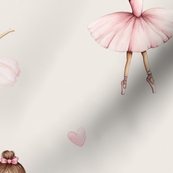 Little Ballerina Dancing in tutu pink Hearts - M