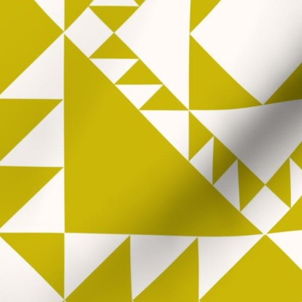 Modern Traditional Cheater Quilt Citron Green Geometric Bold Maximalist