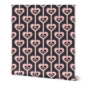 Valentine Stripes - Pink on Coal