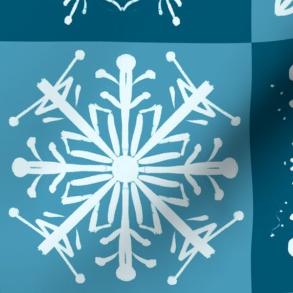 Snowflake Serenity Cheater Quilt Glacier Blue