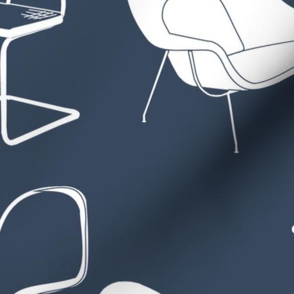 Iconic Chairs in Inverted Textile Blue
