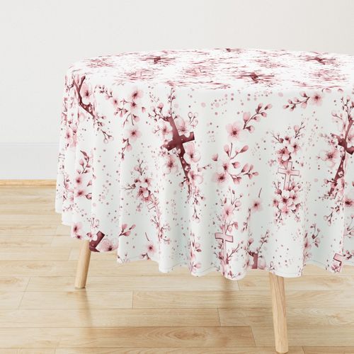Watercolor Easter Cross - 3982 large - Rose Pink D6888f