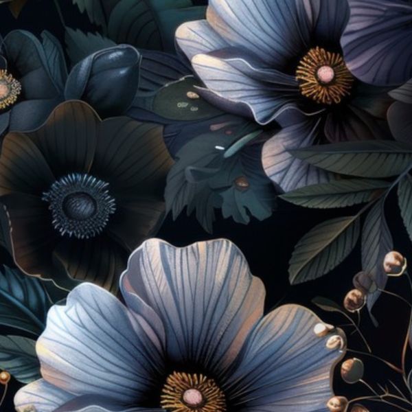 Large - Romantic Mystical Moody Florals