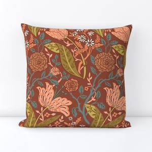 Art Nouveau Rose and Tulip Print Autumn