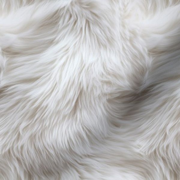Realistic White Faux Fur