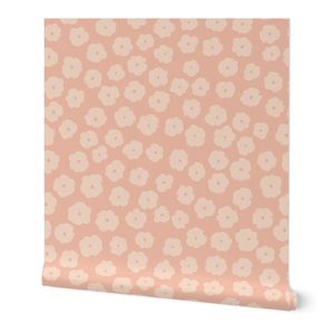 Simple blossom delicate floral design with tiny blossoms in peachy pink