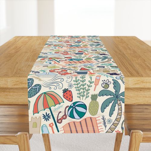 (L) Kids Summer Beach Adventure HALF DROP Coastal Island coral sage blue