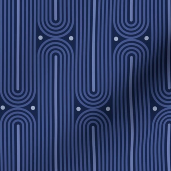 M Navy Blue Arched Geometric Dots Abstract 0109 V