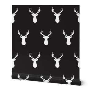 Stags Head - White On Black - LRG Scale
