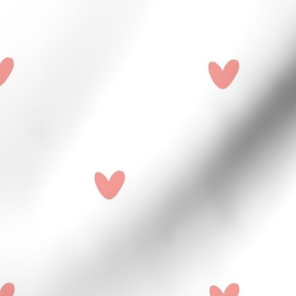 XL Minimalist Simple Heart Dot Grid Kids Small Even Spaced Soft White Red