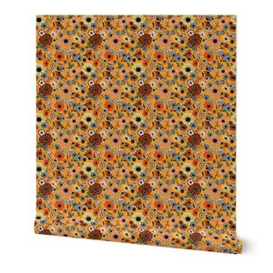Flower Medley Summer Vibes Only Hand-Drawn Botanical Floral Pattern Gold S