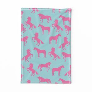 Unicorn-Silhouettes-Pink-on-Teal-Aqua
