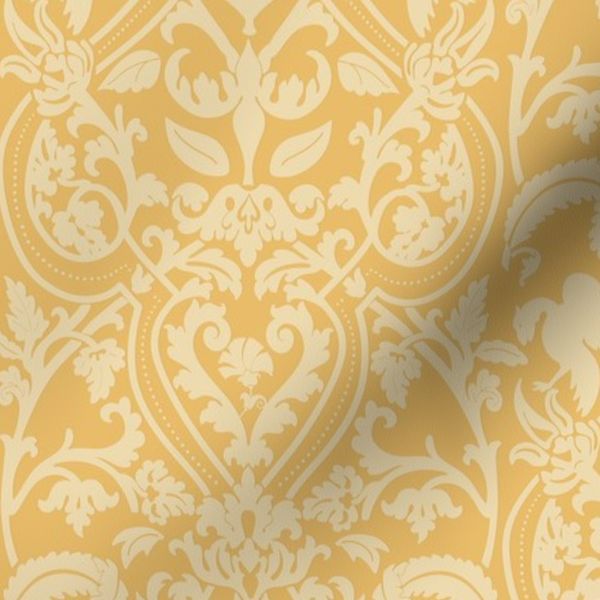 Elaborate Georgian Style vintage stucco ornaments light and gold yellow - S