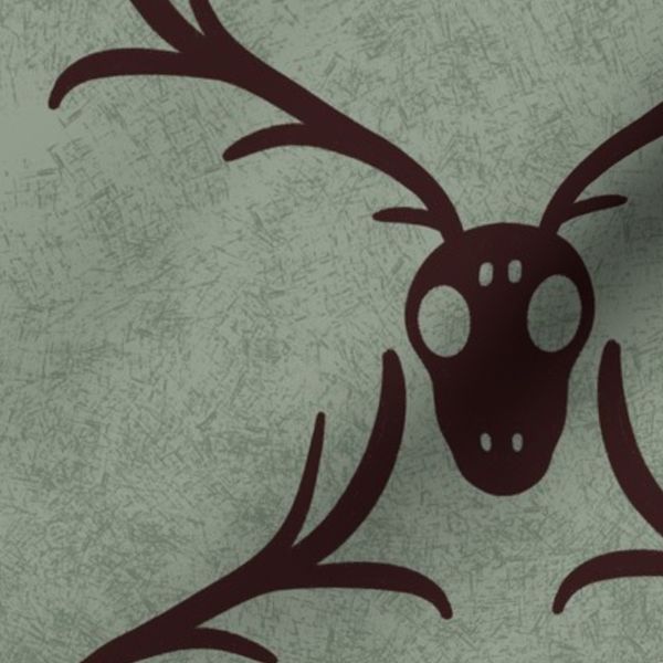 Rustic Western Deer Skull and Antlers on Textured Background