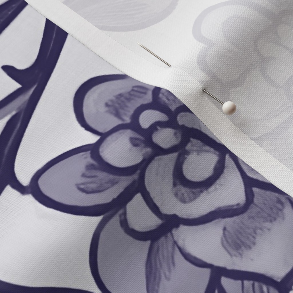 Close up of Petal Signature Cotton fabric with a sewing pin