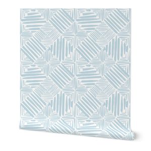 Mediterranean Blue & White Brushstroke Tile Pattern. Medium