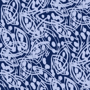 Deep Blue Seed Pods Pattern by art_and_tea_studio Deep Blue Seed Pods Pattern