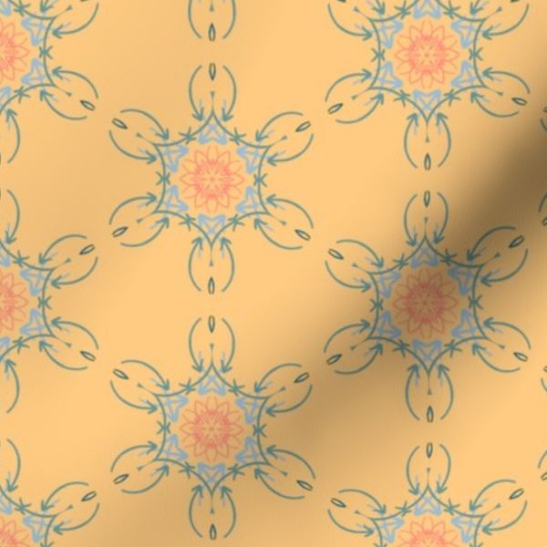 Dismal Sunflower Wire Arrow Modern Western Directional Yellow Blue Motif