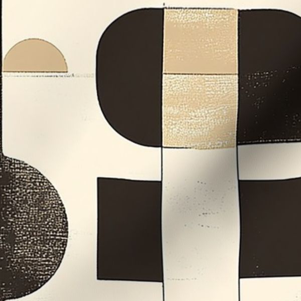 Mid-Century Japandi Circles - Geometric Abstract Pattern