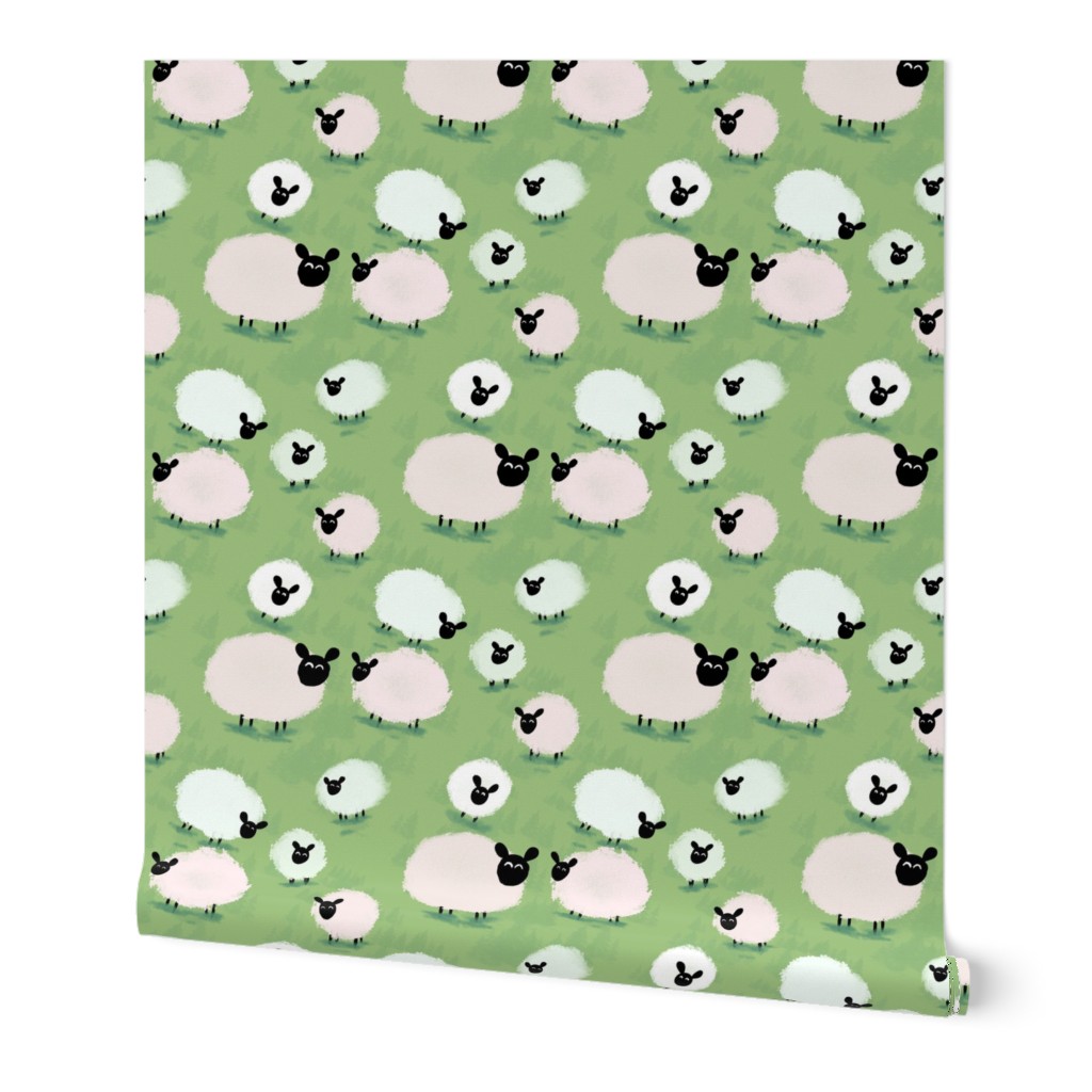 Roll of Peel and Stick wallpaper on white