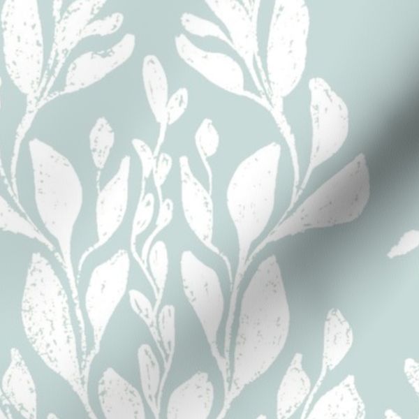 Elegant Coastal Lobster-Minimalist style -in White on powder blue .Large