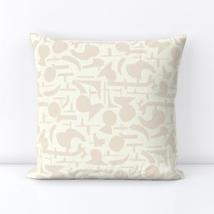 gathering of abstract fish forms - Champagne and Whisper White - medium