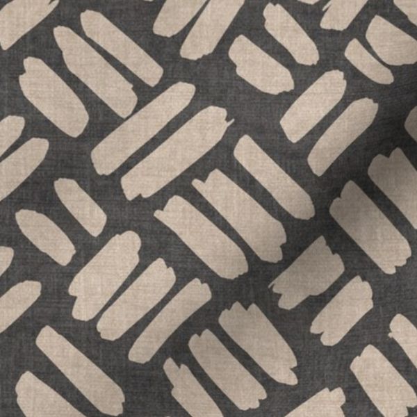 L Diagonal Brushstroke Abstract Blender Loose Woven Boho Graphite Ink Black