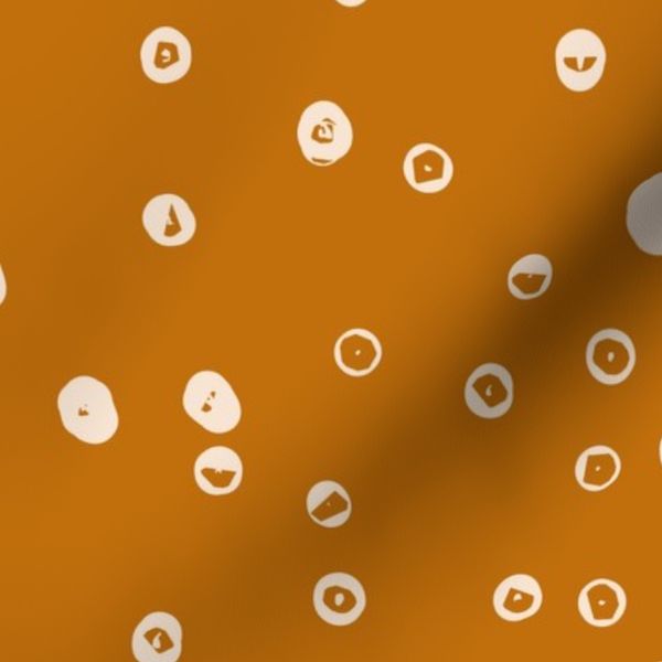 Light peach and terracotta hand drawn dots - Medium size