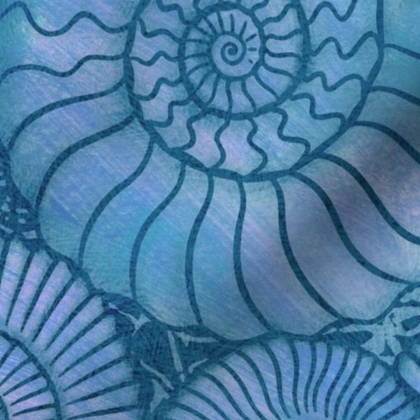 Ammonite Fossils (XL) - Pearly Sapphire Blue - Ancient Rock Spiral Shells