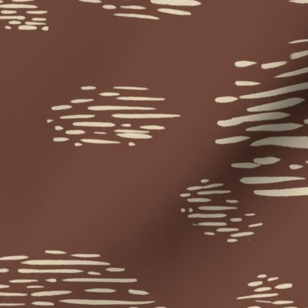 Abstract Water Spots Brushstroke Pattern in Chocolate Brown
