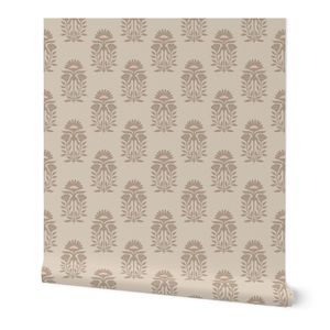 medium// Sunflowers Modern Floral Block Print Pastels Bege