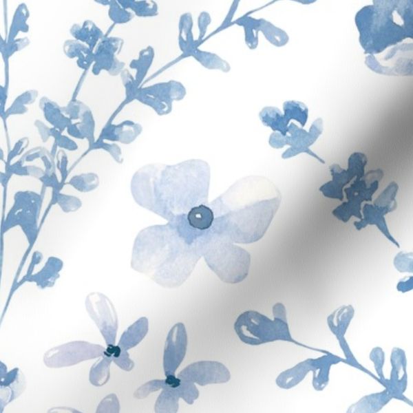 Soft Blue Ornate Sprigs 24 inch