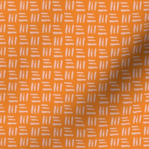 Textured Basket Weave - orange and pale pink