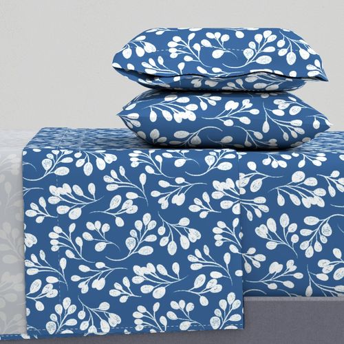 Botanical leaves flowing all over minimal two colors for walls texture
