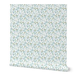 Flowing Flowers Grand Millennial Blue And Green Large Scale