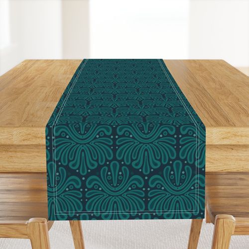 L Teal Navy Abstract Curvy Midnight 0115 E