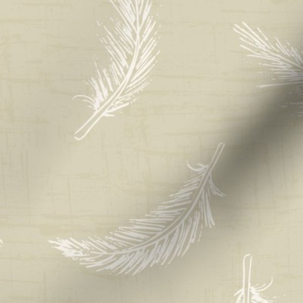 Hand Drawn Feather Toss in Oatmeal Linen - 24"