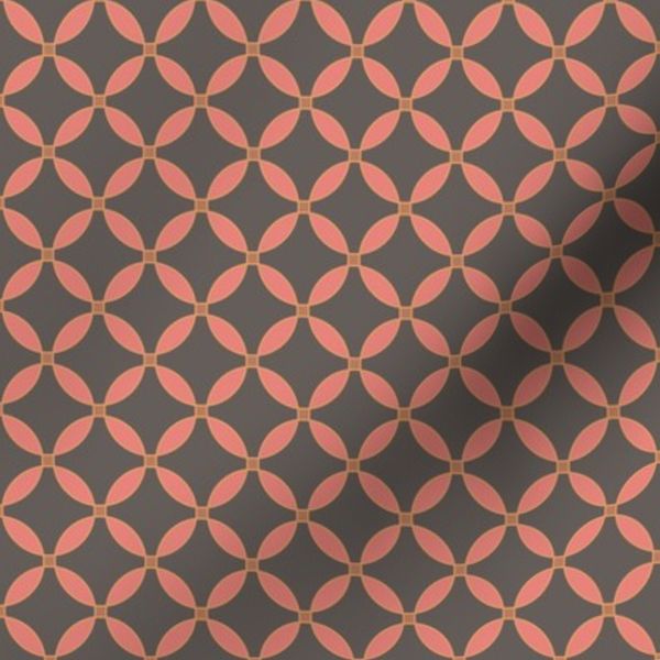 Pretty diamond flower geo circles brown pink quilting blender prints